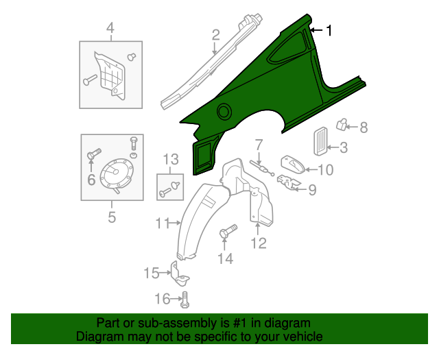 2003-2008 Hyundai Tiburon Quarter Panel 71503-2CB00 | OEM Parts Online