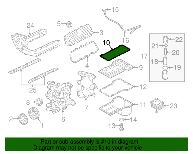 Genuine OEM Ford Part Oil Pan Gasket 5C3Z6710AA Genuine OEM Ford Parts & Accessories
