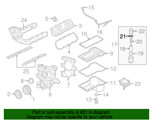 20032010 Ford OEM Engine Oil Filter Adapter Seal 3C3Z6691AA Ford