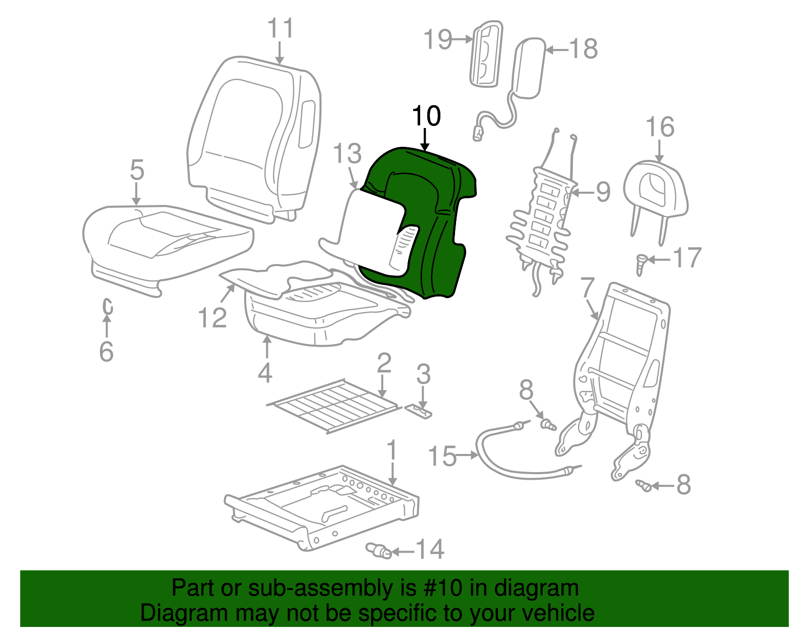 Seat Back Pad - Buick (89046344)