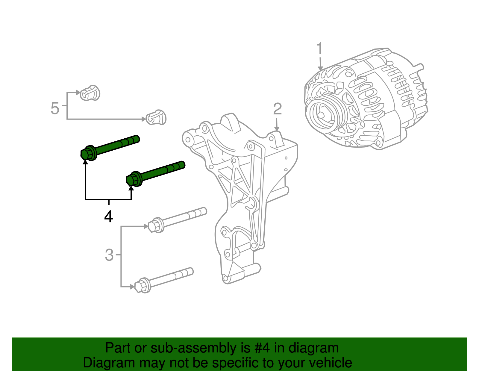 Alternator and Power Steering Pump Bracket Bolt - GM (11519214)