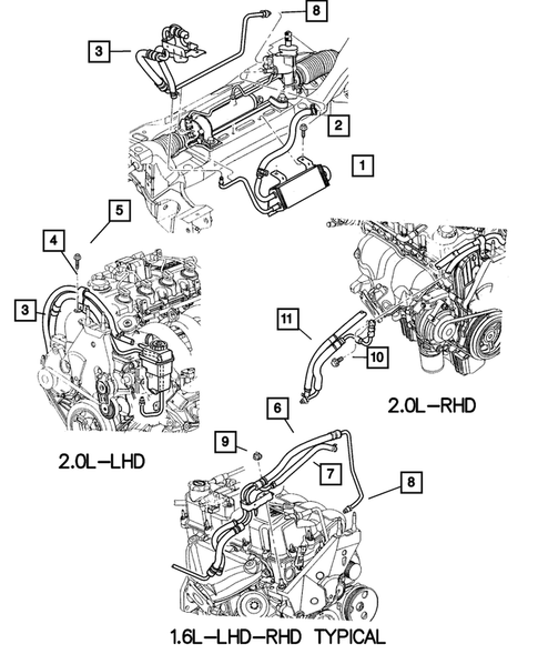 Power Steering Hoses for 2002 Dodge Neon #0