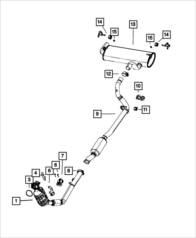 2023 Jeep Compass Exhaust Muffler And Tailpipe 57008900AB Mopar eStore