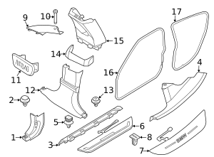 51478077786 - 2020-2021 BMW M850i xDrive Gran Coupe Scuff Plate (51-47 ...