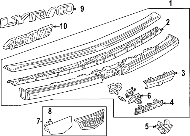 2023-2024 Cadillac LYRIQ F Spoiler 85576158 | GM Parts Center 