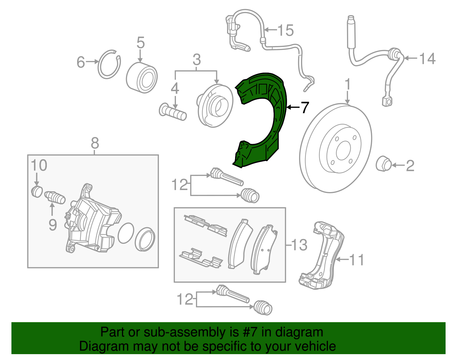 Front Driver Side Brake Shield - GM (96892382)