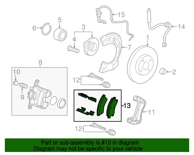 20112017 Chevrolet Front Disc Brake Pad Kit with Brake Pads and Clips 42570931 OEM Parts Online