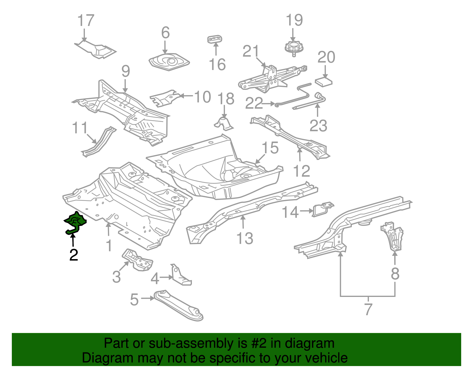Center Floor Pan Bracket - Scion (51904-52010)