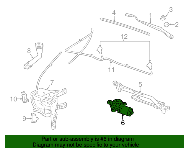 20132016 Chevrolet Windshield Wiper Motor 95481267