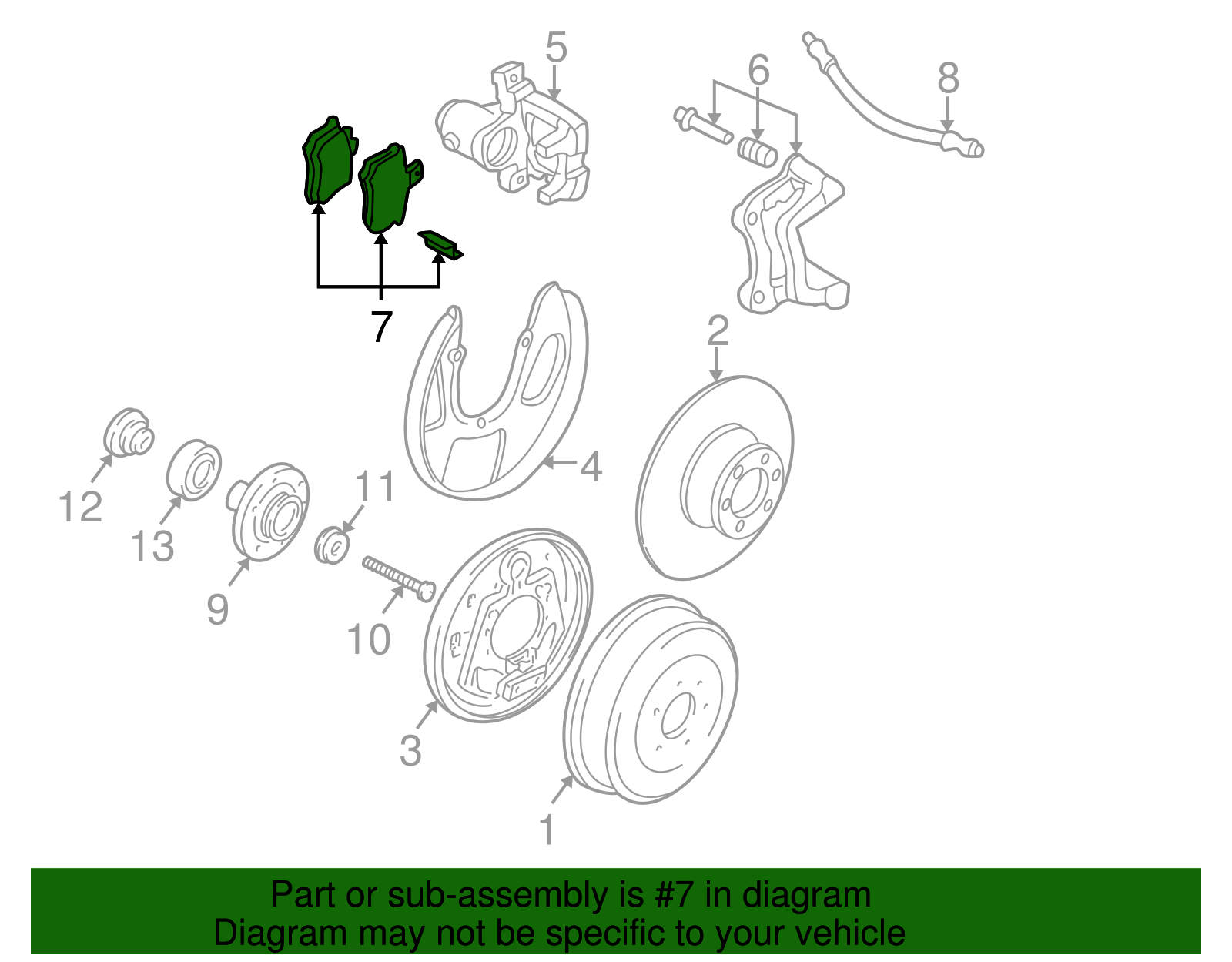 Disc Brake Pad Set Rear 7M3-698-451-F