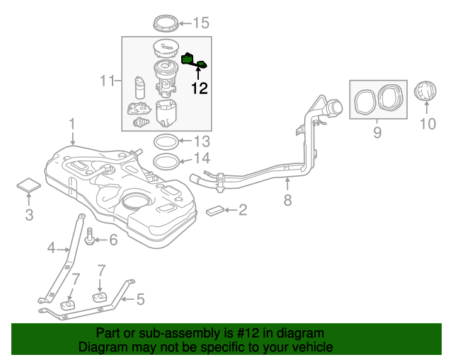 20112014 Mazda 2 Fuel Gauge Sending Unit D65160960 QuirkParts
