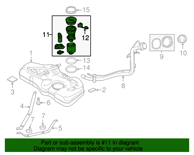 20112014 Mazda 2 Fuel Pump Assembly ZYE91335XB MazdaParts