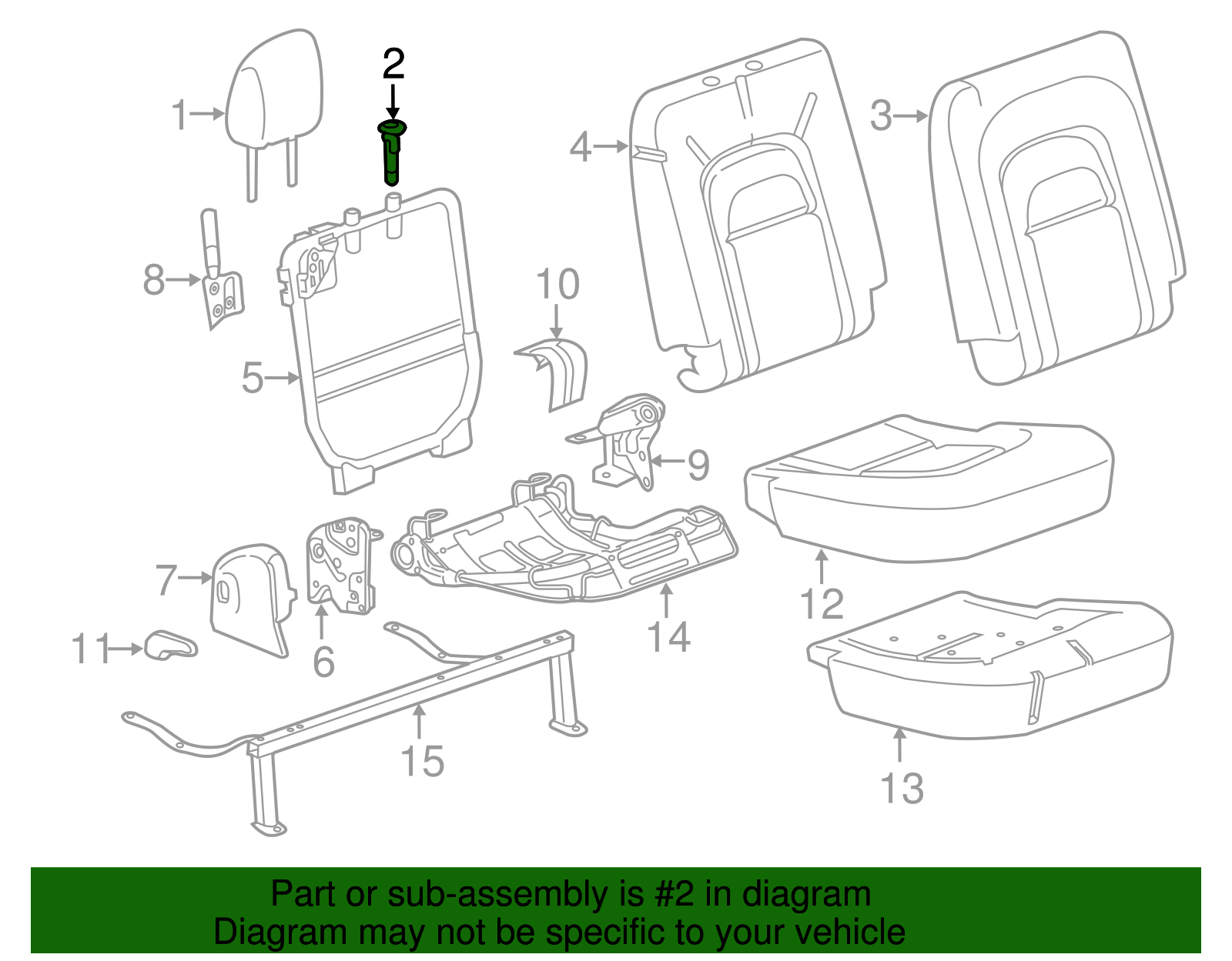 Jet Black Head Restraint Guide - GM (95136437)