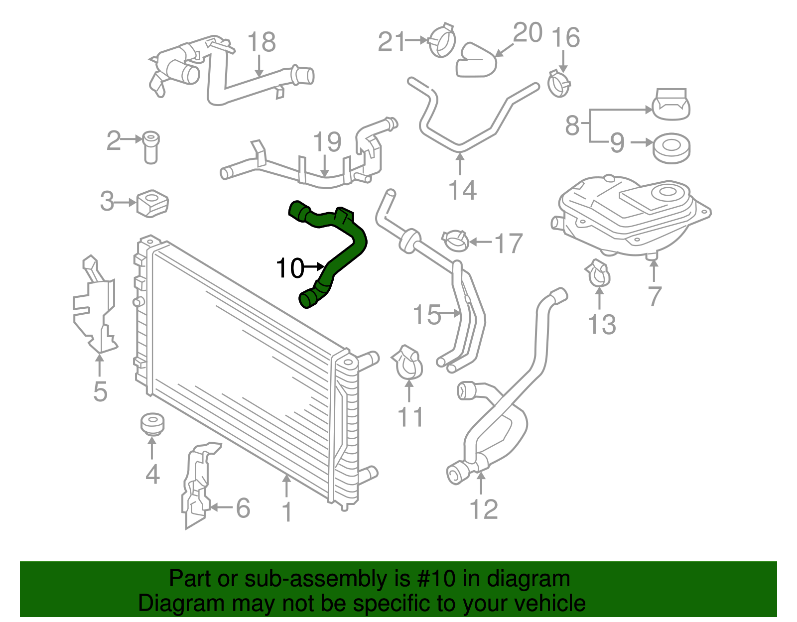 Upper Hose - Volkswagen (8D0-121-101-AD)