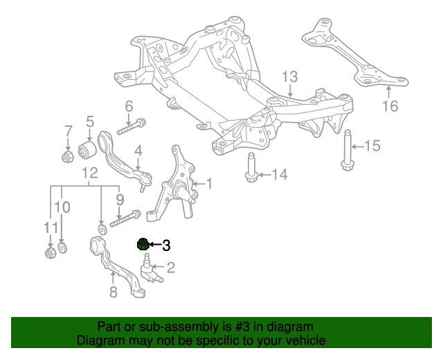 000000003277 Lower Control Arm Nut 20062021 MercedesBenz