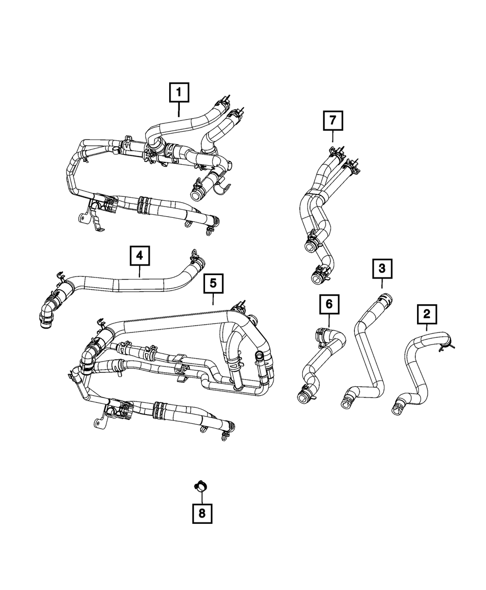 thumbnail image 2 of UP-parts Heater Hose Assembly With Tee For 09-19 Dodge Journey 2.4L – Supply & Return, 5058437AK 2 of 5