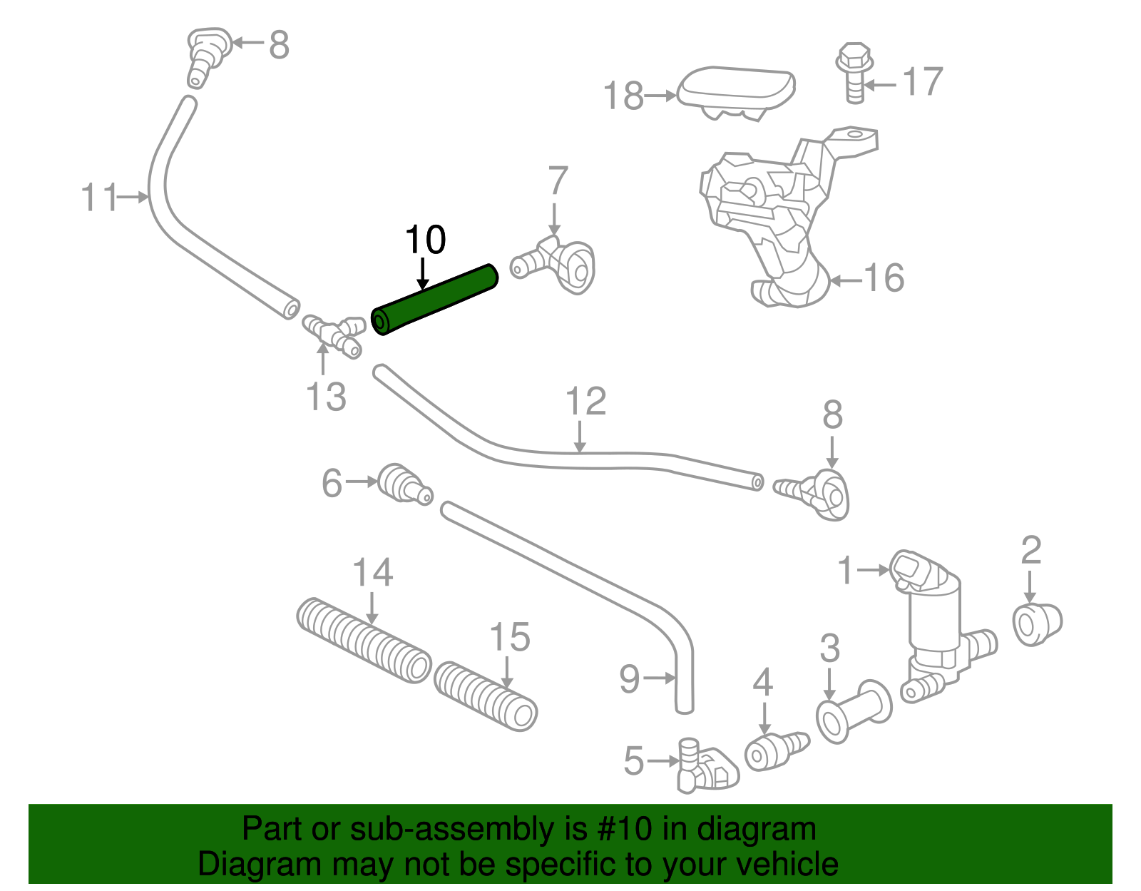 Washer Hose - Toyota (90075-15066)