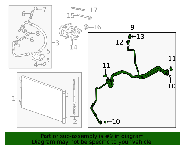 Air Conditioning Refrigerant Heat Exchanger 85005314 GM Parts Center