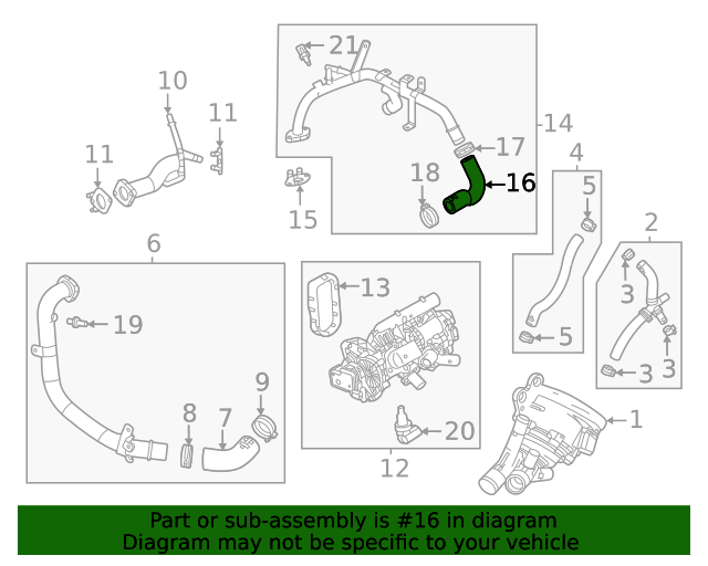 20212022 Chevrolet Trailblazer Thermostat Bypass Hose 12673707 GM
