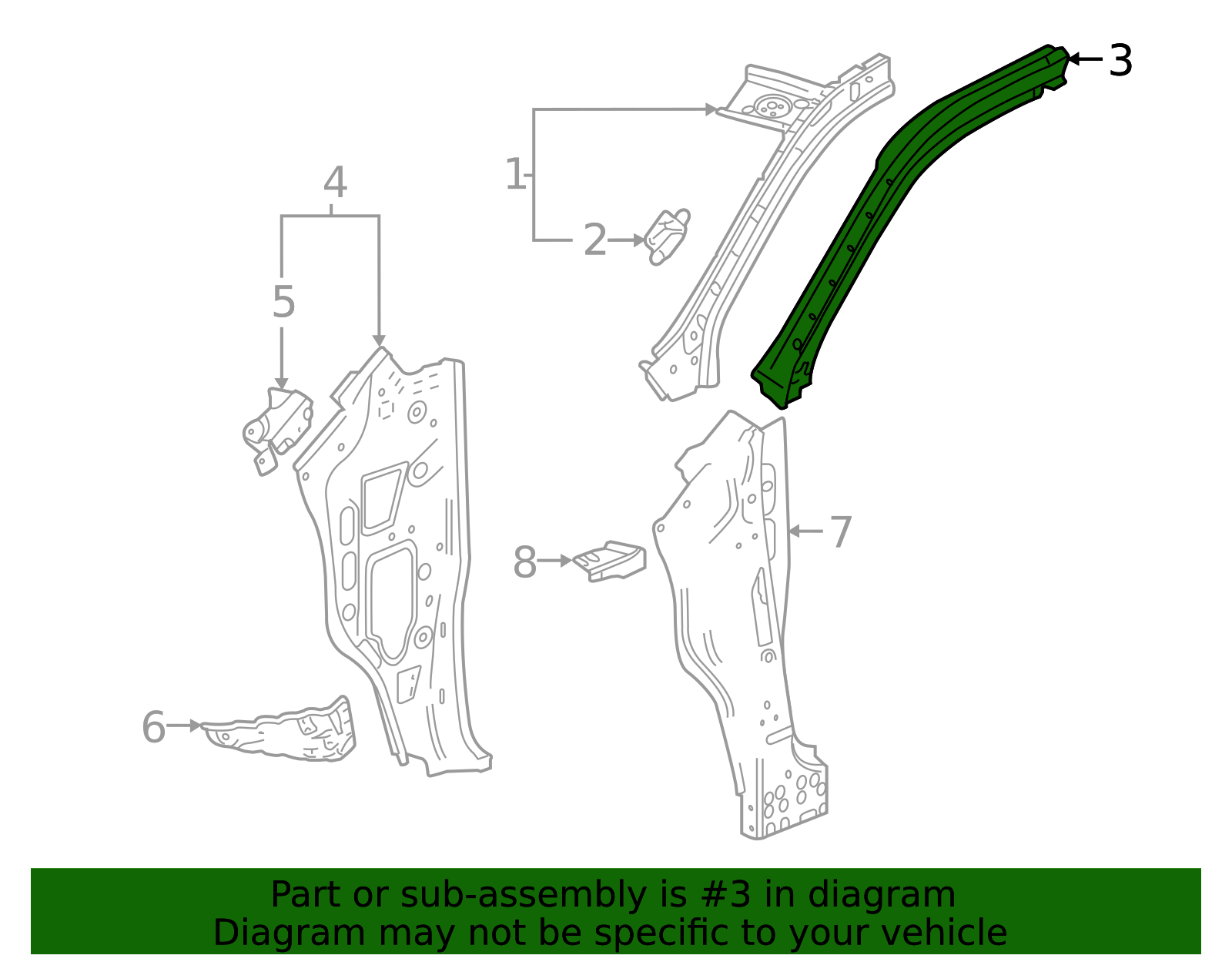 Driver Side Windshield Outer Side Frame - GM (84406840)