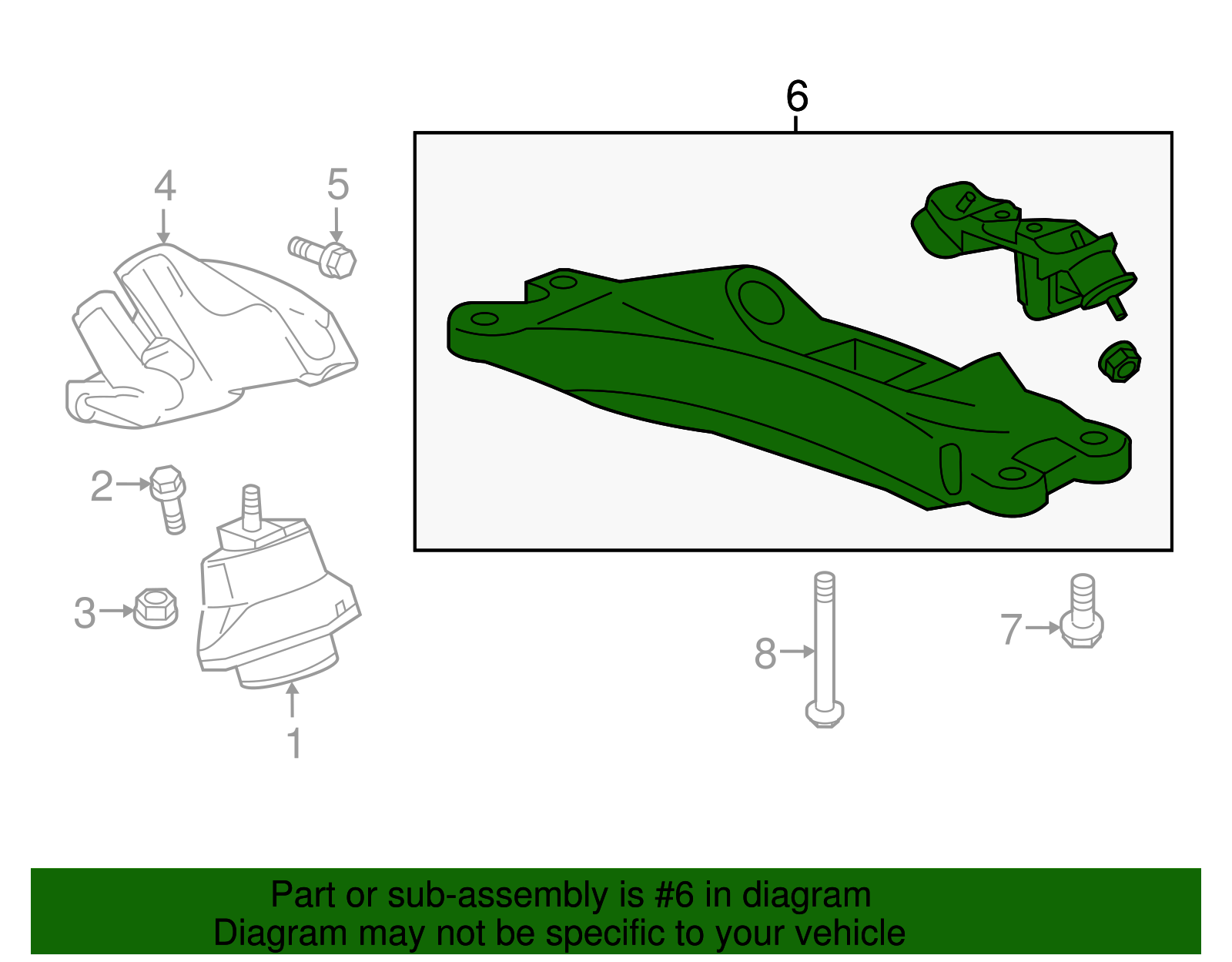 Manual Transmission Mount - Cadillac (84119726)
