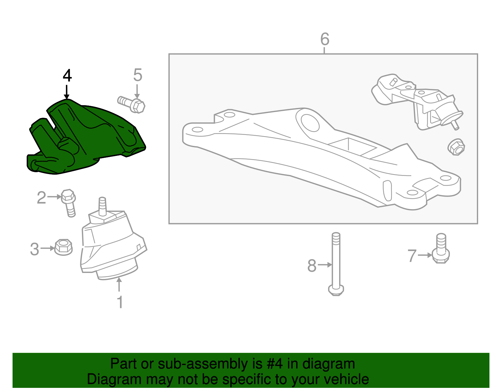 Passenger Side Engine Mount Bracket - GM (84046829)