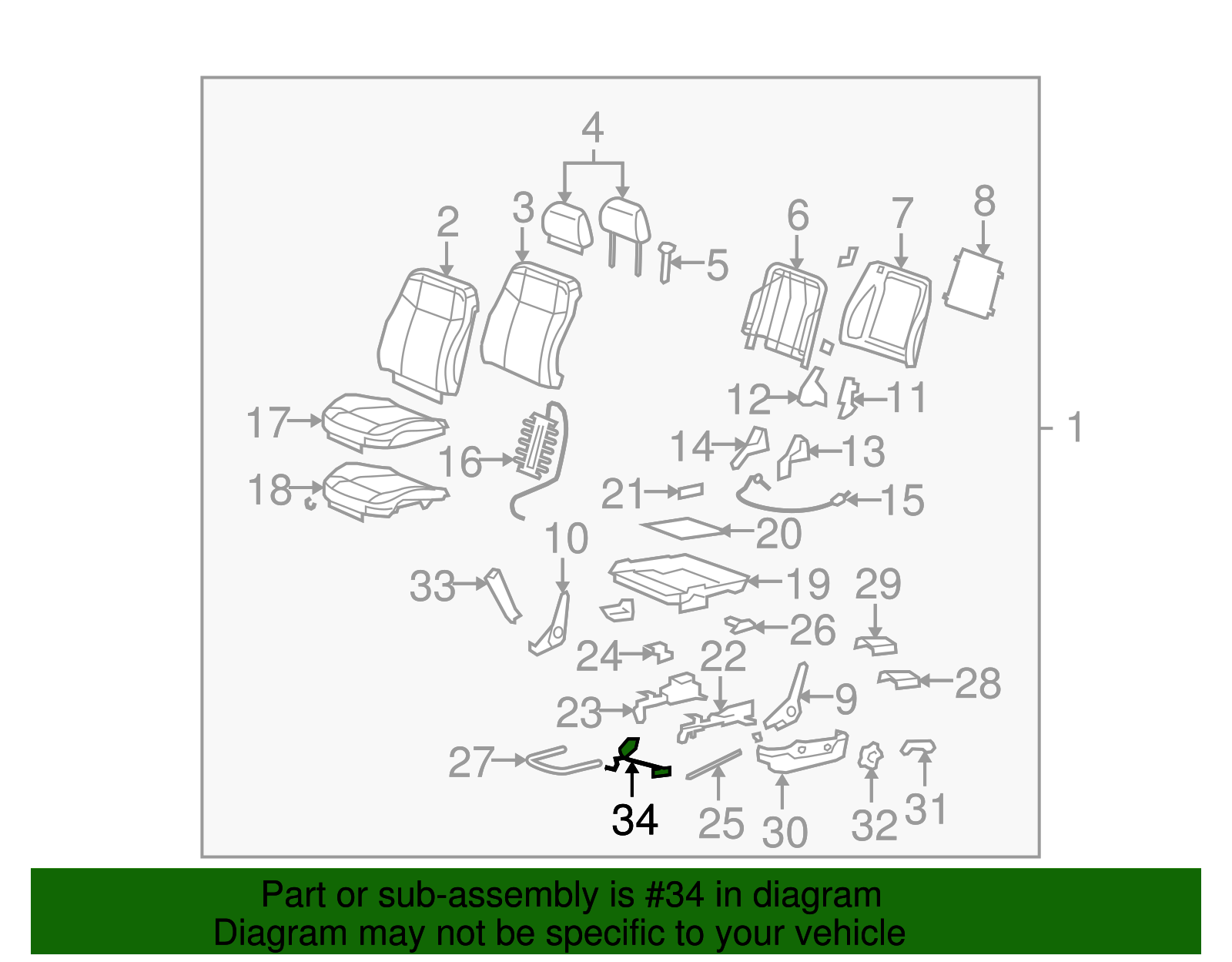 Harness Assembly-D/Seat Adjuster Wrg - GM (25971451)