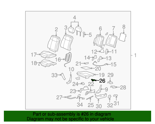 20062009 Hummer Front Seat Lumbar Support Actuator 12479591