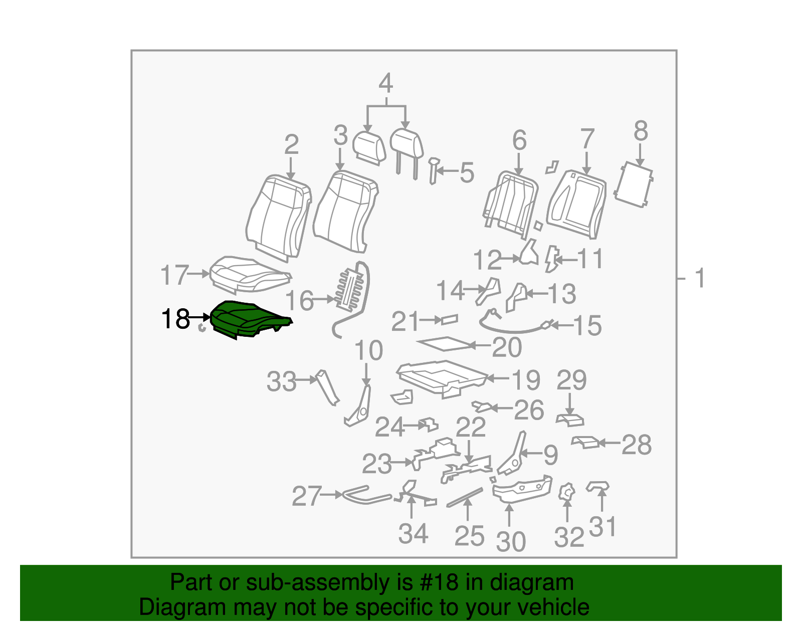 Driver Seat Cushion Pad - GM (10388139)