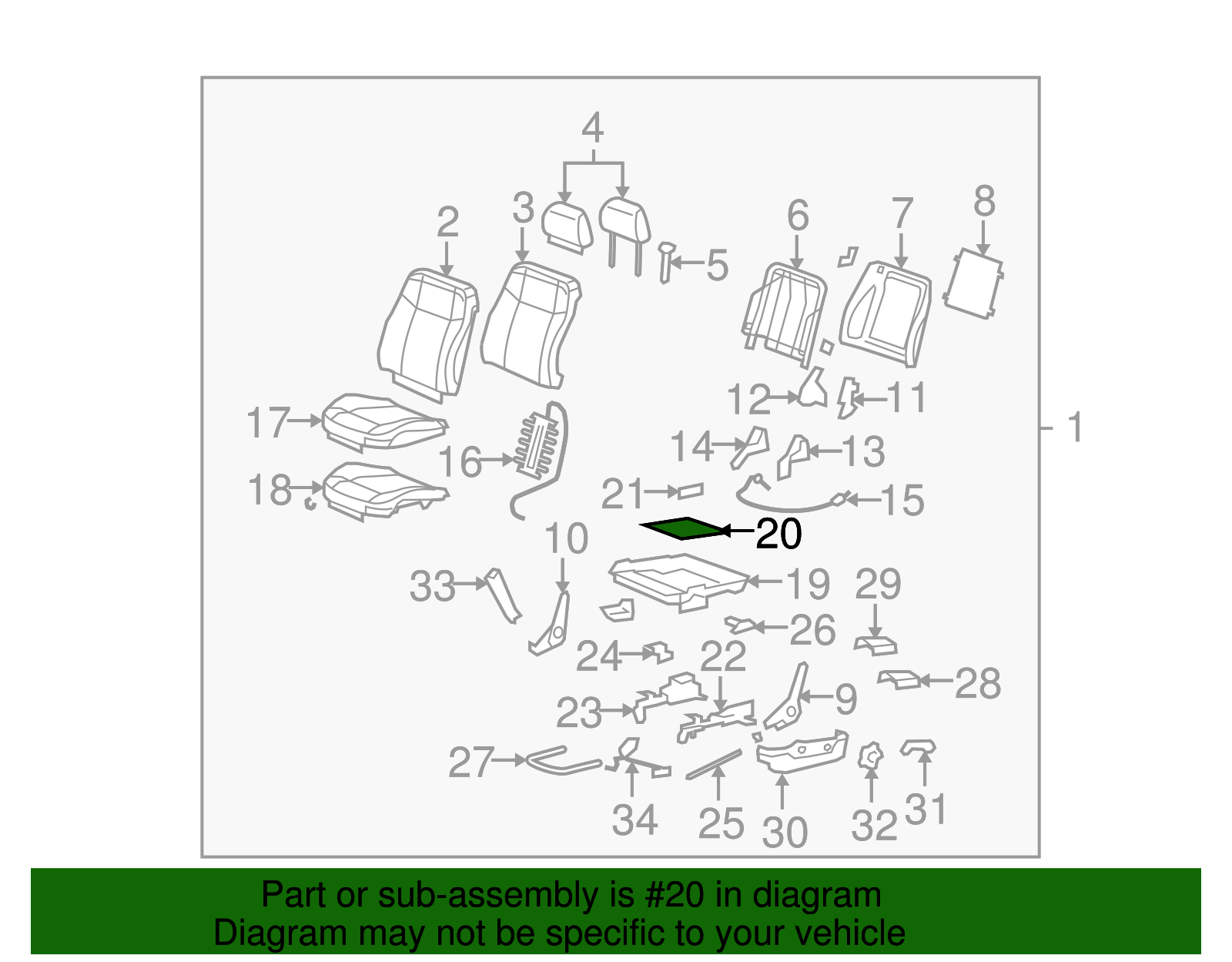 Front Seat Cushion Pad Wire Support Spring - GM (89027021)