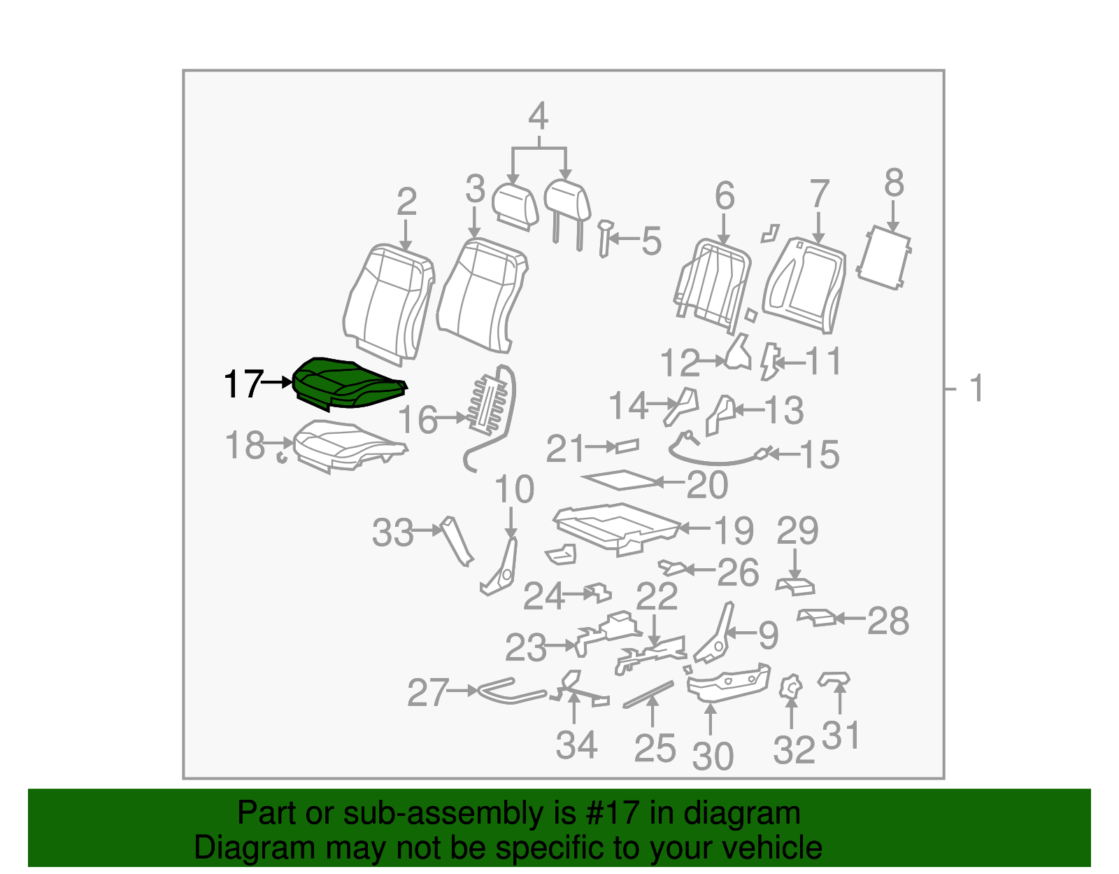 Cover, D/Seat Cushion - GM (10399321)