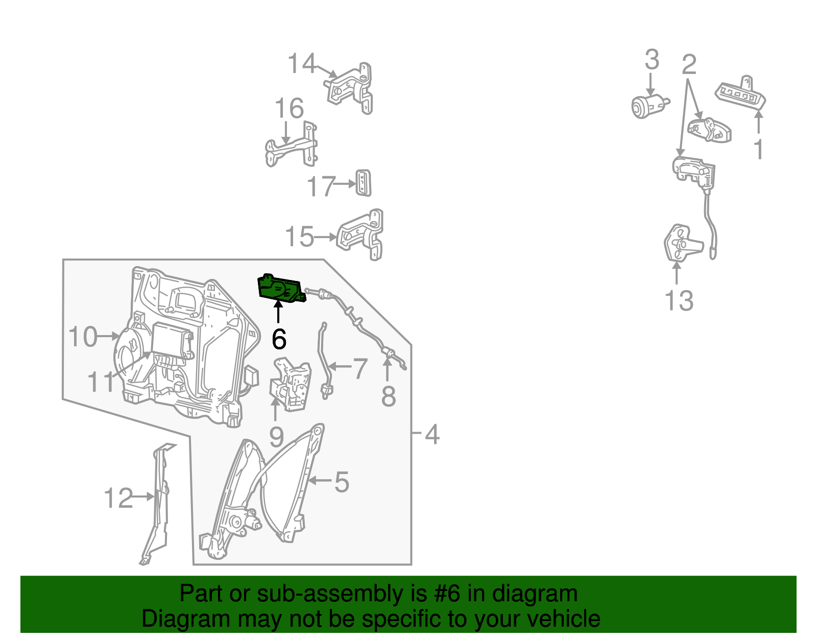 Handle, Inside - Ford (YW4Z-5421818-AA)