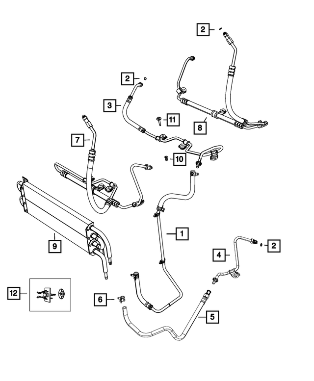 20122015 Jeep Grand Cherokee Power Steering Pressure Hose 05181560AD