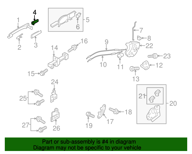 5746A008WA Handle Cover 20082021 Mitsubishi Mitsubishi Direct Parts