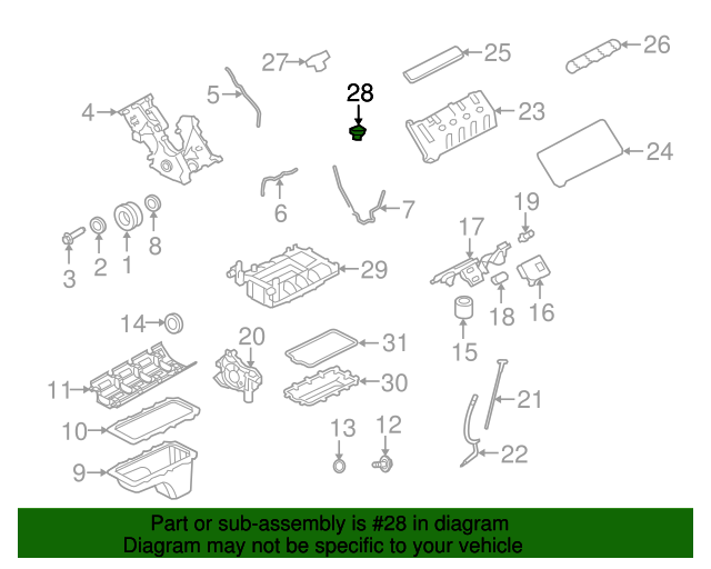 20032012 FORD PCV Valve Grommet 2c5z6a892aa Tom's Ford Truck Parts