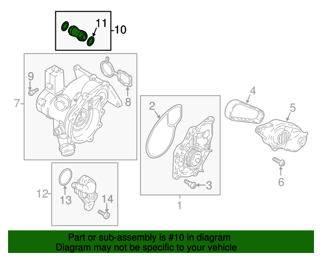 Audi OEM Thermostat Unit Union Part# 06L-121-131 | OEM Vehicle Parts
