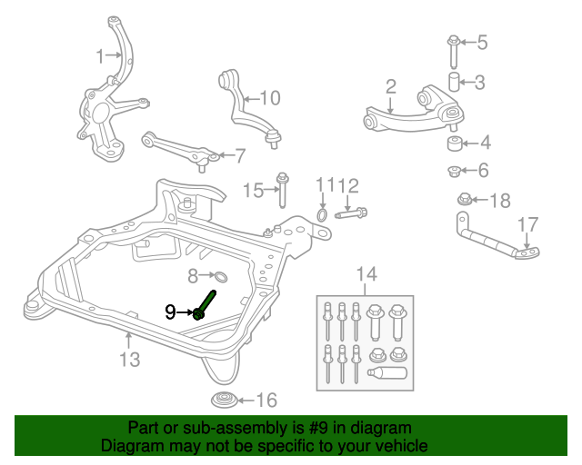 20062012 Ford OEM Rear Lower Control Arm Bolt W500752S439 OEM Ford