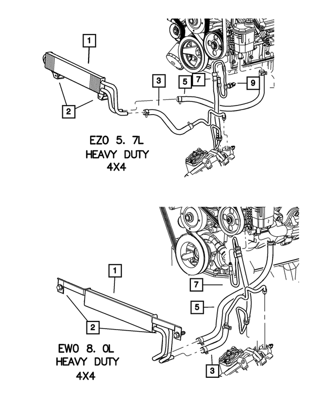 20022003 Dodge Ram 1500 Power Steering Pressure Hose 52106526AF