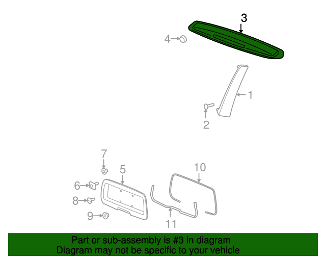 20022009 GM Liftgate Window Reveal Molding 19150495 OEM Parts Online