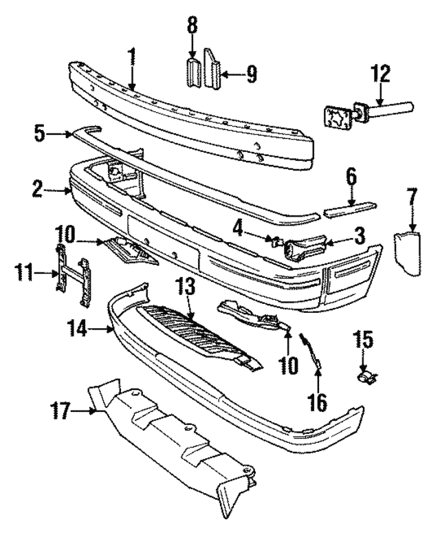 19881995 Volvo Bumper Cover Guide Bracket Passenger Side (RH