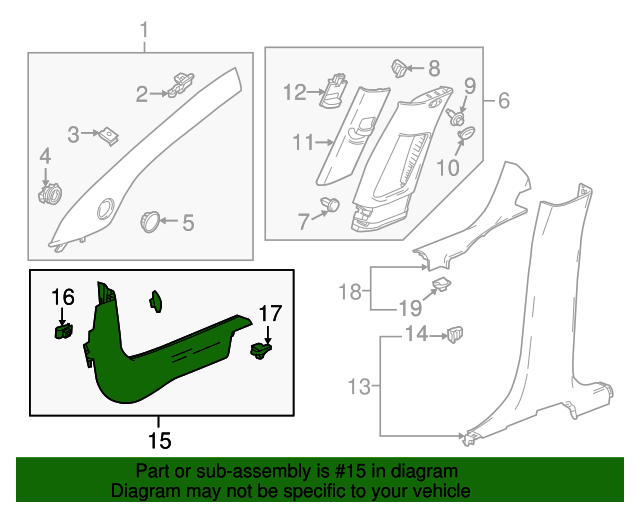 20132016 Buick Encore Cocoa Passenger Side Front Door Sill Garnish