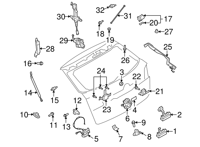 Genuine Mazda Liftgate Handle For 2007-2015 CX-9 – Without Back Door Easy Closure – TD11-68-8LX-02