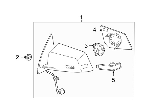 thumbnail image 2 of GM OEM Front Door Outside Mirror With Temp Sensor For 2014-2024 Acadia - Left Or Right - 13583411 2 of 4
