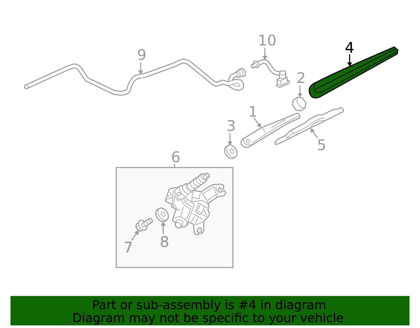 2022-2024 GM Rear Window Wiper Blade, 12.2 in 85118765 | GM Parts Center