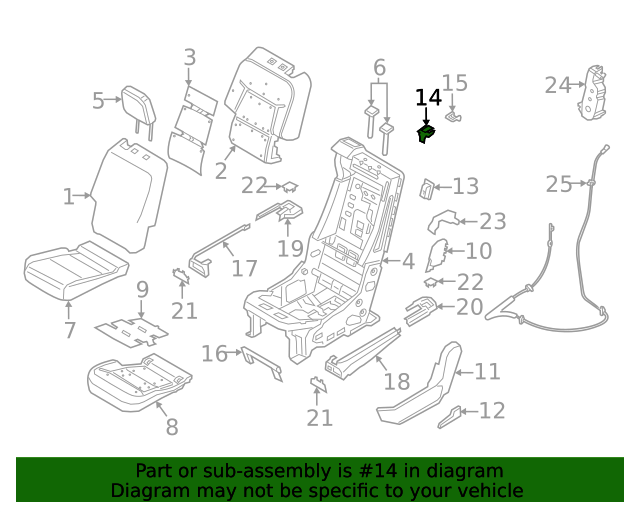 Genuine OEM Ford Part Folding Seat Latch Release Handle LB5Z78624A08