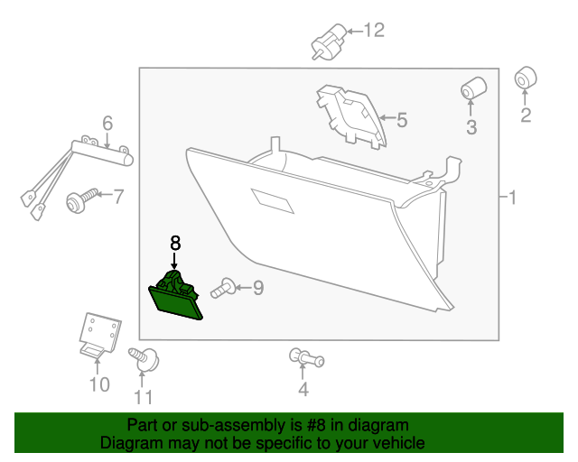 Ford Glove Box Door Latch Lock F150 F250 F350 F450 Edge Lincoln MKX Black OEM QuirkParts