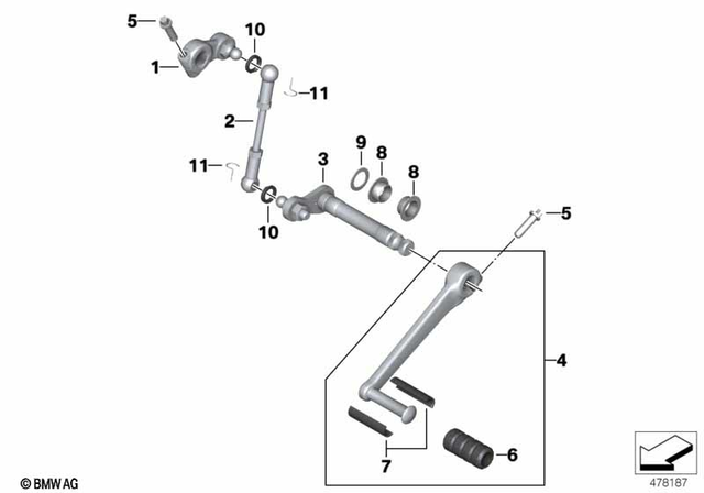 23417670378 - Foot-Operated Shift Lever 2003-2013 BMW-Motorrad R 