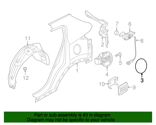 2020 Kia Sportage Fuel Door 69511D9500