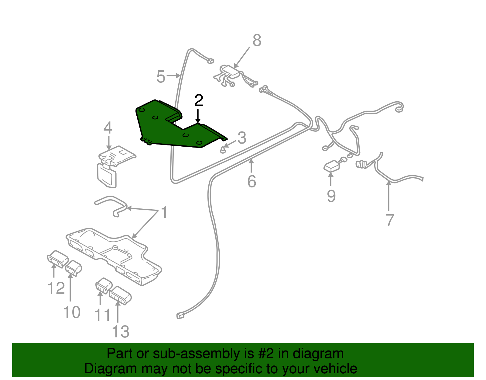 Bracket, Roof Console - GM (12493737)