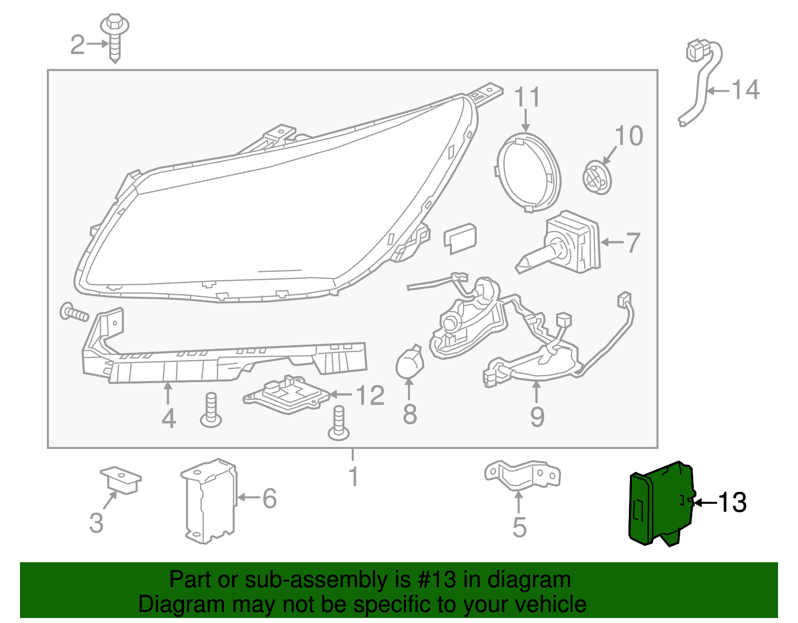 Head Lamp Control Module - Buick (90922663)